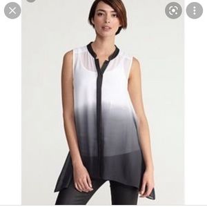 Eileen Fisher Silk Sleeveless Ombré Blouse